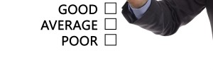 Tick placed in awesome checkbox on customer service satisfaction survey form