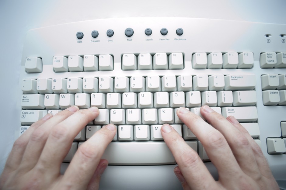 computer keyboard in use